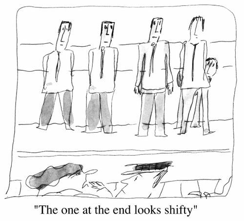 "The one at the end looks shifty"