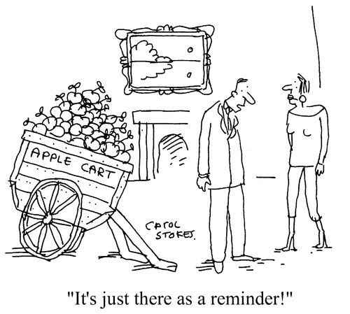 Applecart - "Its's just there as a reminder!"