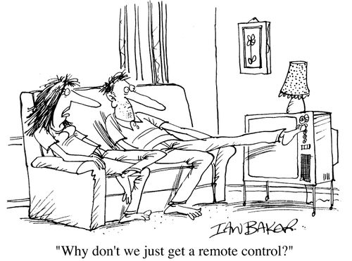 "Why don't we just get a remote control?"