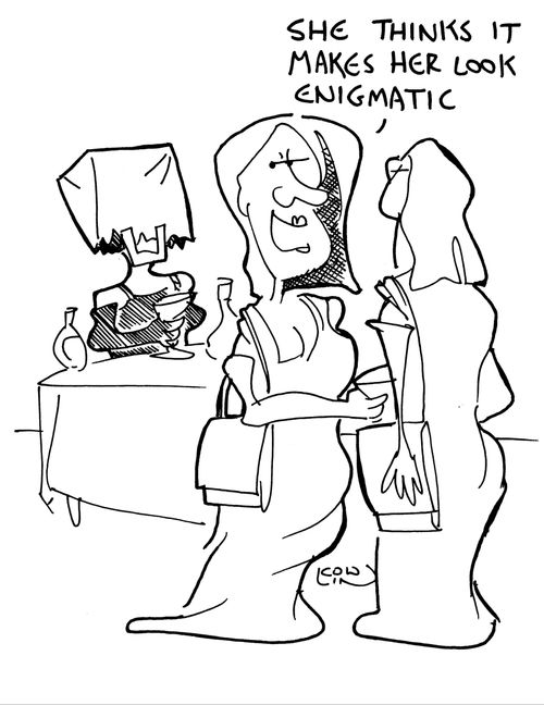 'She thinks it makes her look enigmatic.'