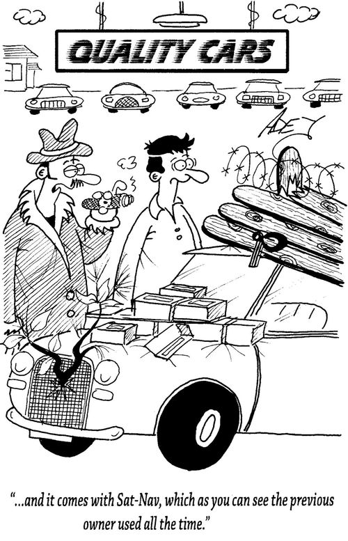 "...and it comes with sat-nav, which as you can see the previous owner used all the time."