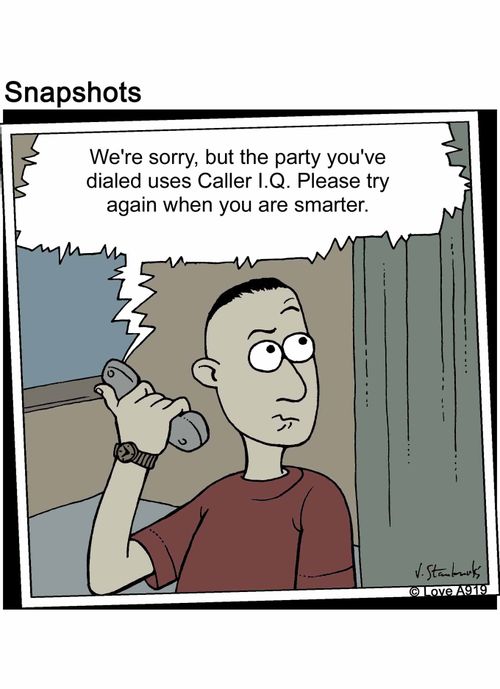 We're sorry, but the party you've dialed uses caller I.Q. Please try again when you are smarter.