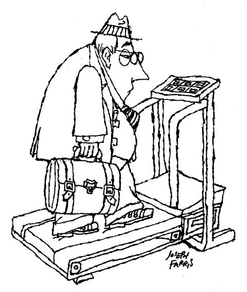 Businessman on a treadmill,