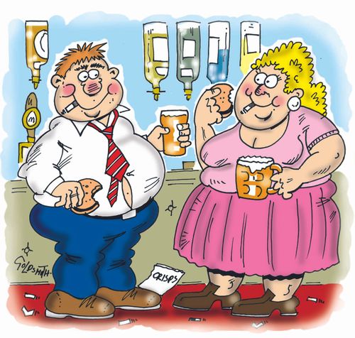 Obese beer drinkers.
