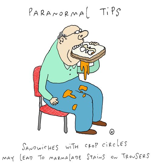 Paranormal tips: sandwiches with crop circles may lead to marmalade stains on trousers