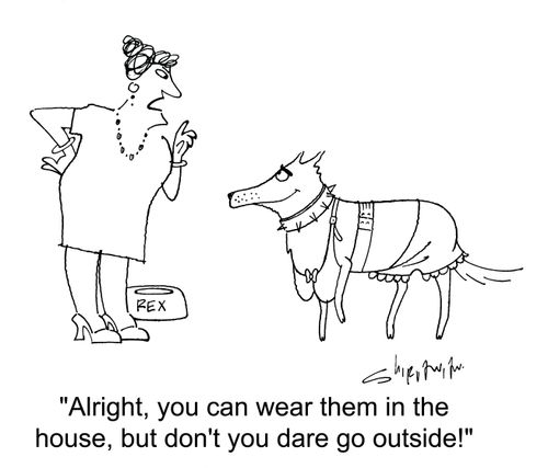 'Alright, you can wear them in the house, but don't you dare go outside!'