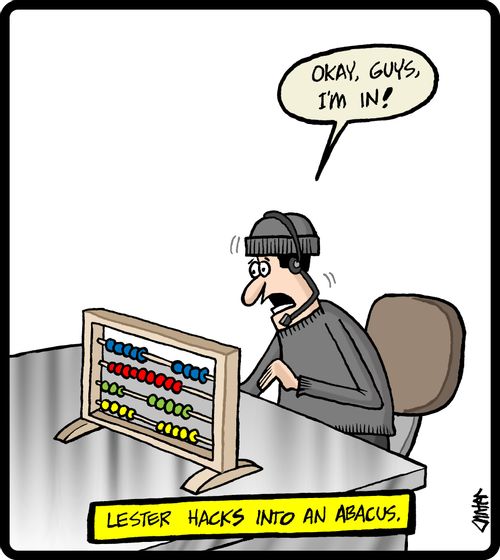 Lester Hacks into an Abacus.