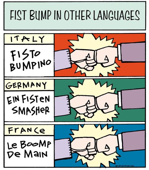 Fist bumps in other languages