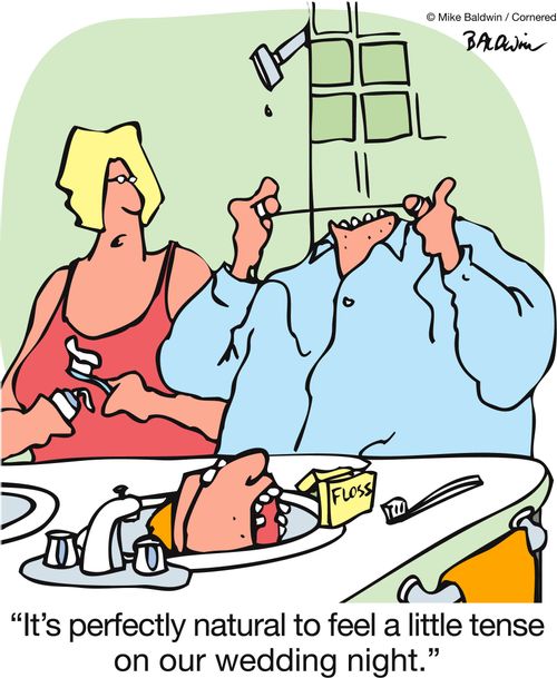 'It's perfectly natural to feel a little tense on our wedding night.'