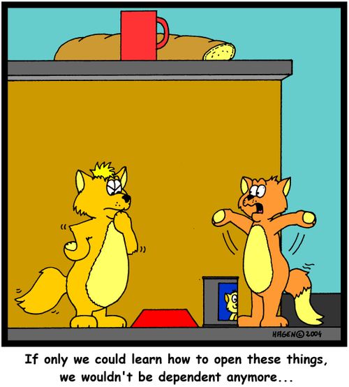 If only we could learn how to open these things, we wouldn't be dependent anymore...