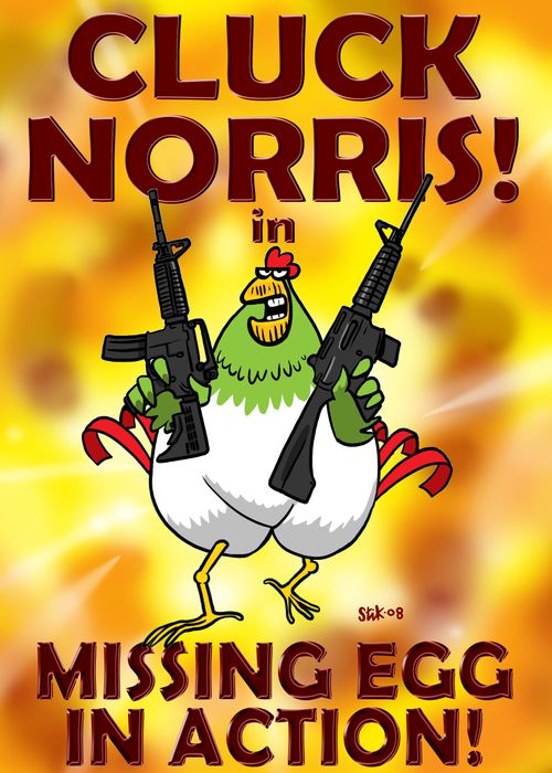 Cluck Norris in 'Missing Egg in Action'.