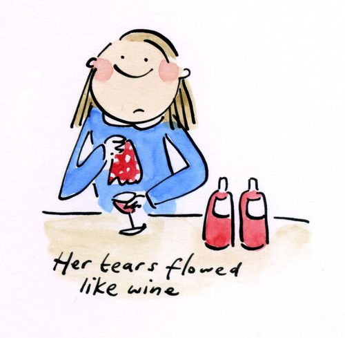 Her tears flowed like wine.