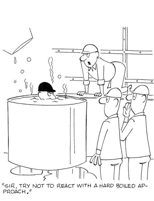 'Sir, try not to react with a hard boiled approach.'