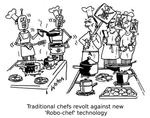 Traditional chefs revolt against new 'Robo-chef'' technology.