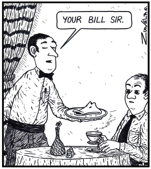 'Your bill sir.' 