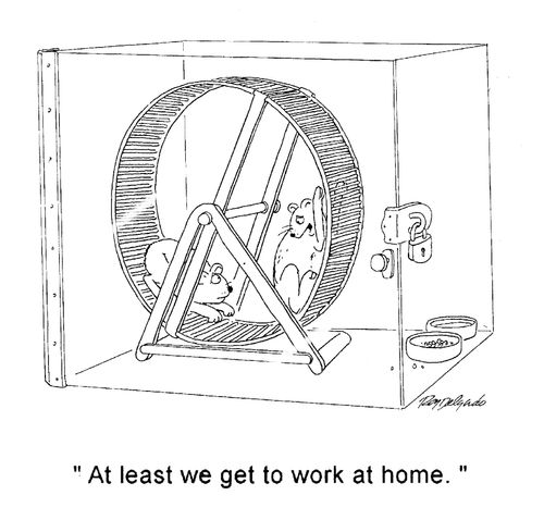 'At least we get to work at home.'
