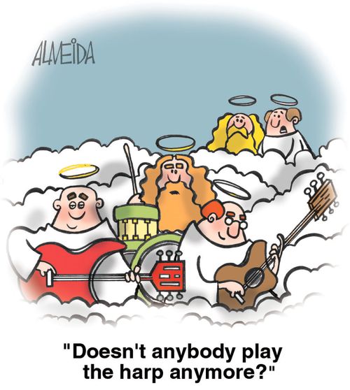 "Doesn't anybody play the harp anymore?"