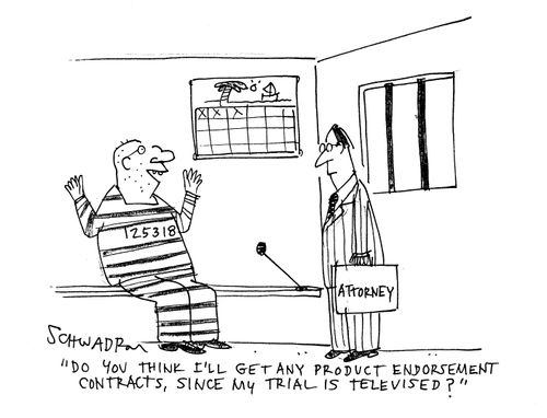 'Do you think I'll get any product endorsement contracts, since my trial is televised?'