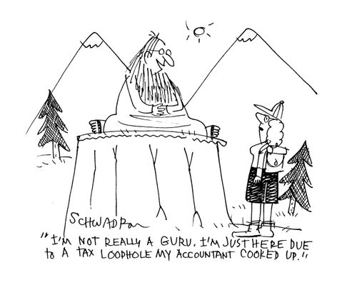 'I'm not really a guru.  I'm just here due to a tax loophole my accountant cooked up.'