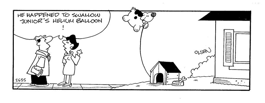 'He happened to swallow Junior's helium balloon!'