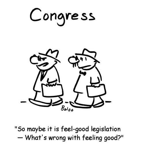 'So maybe it is feel-good legislation- What's wrong with feeling good?'