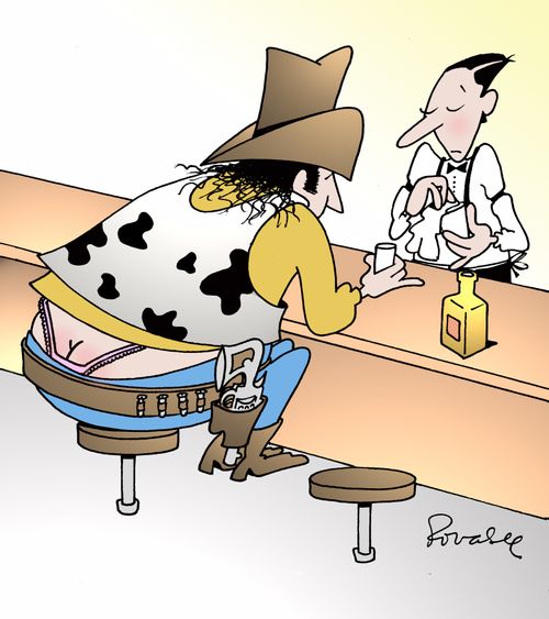 Cowboy in a thong.
