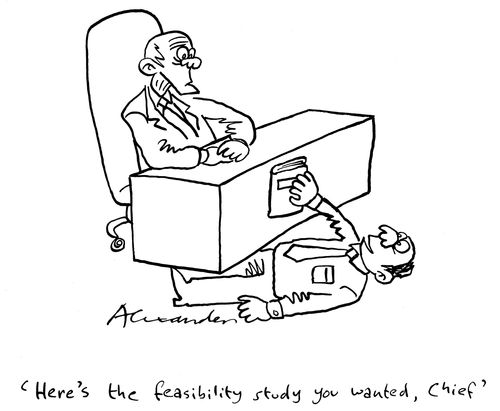 "Here's the feasibility study you wanted, Chief."
