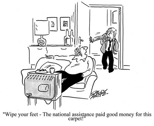 'Wipe your feet - the national assistance paid good money for this carpet!'