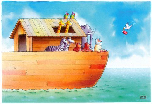 Noah's Ark - Dove brings back waste.