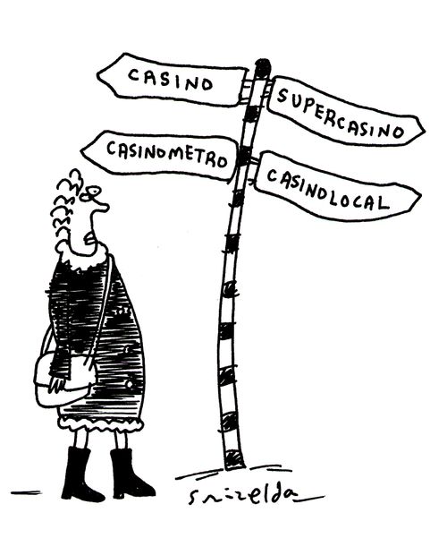 Signpost with signs - Casino, Supercasino, Casinometro & Casinolocal.