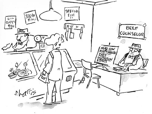 'Beef Counselor -  mad cow, foot and mouth, diet, nutrition, ethics'