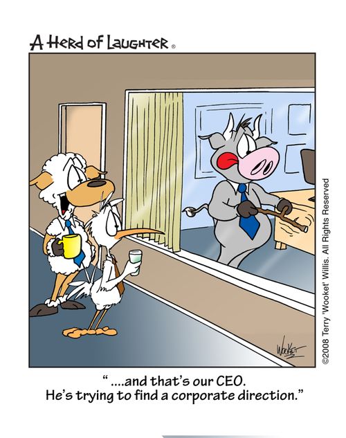 '....and that's our CEO. He's trying to find a corporate direction.'