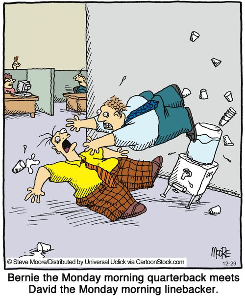 Bernie the Monday morning quarterback meets David the Monday morning linebacker.