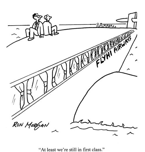 'At least we're still in first class.'