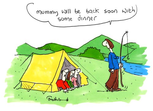 'Mummy will be back soon with some dinner.'