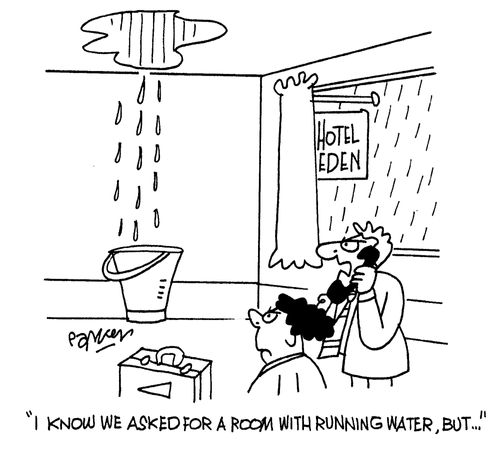 'I know we asked for a room with running water,but...'
