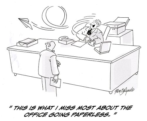 'This is what I miss most about the office going paperless.'