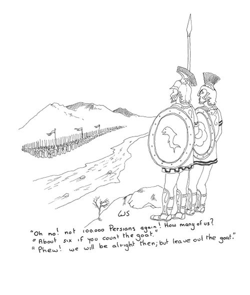 'Oh no! not 100,000 Persians again! How many of us?'