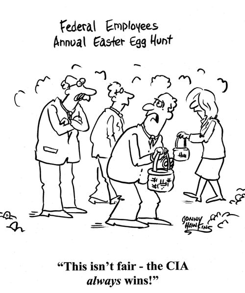 Federal Employees Annual Easter Egg Hunt: 'This isn't fair - the CIA always wins!'