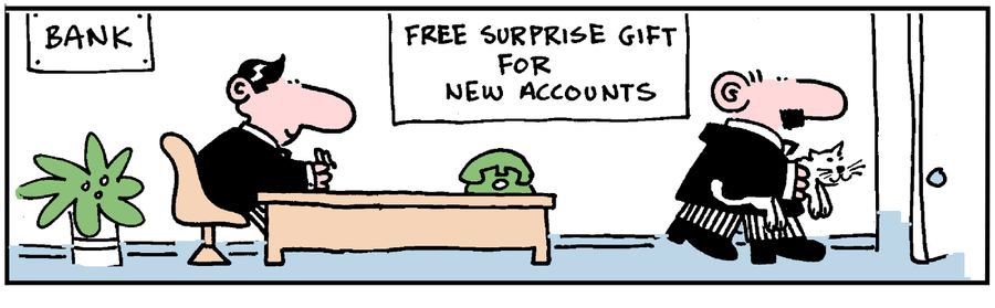 'Free surprise gift for new accounts.'