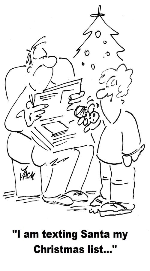 'I am texting Santa my Christmas list...'