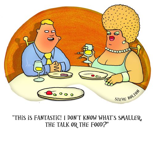 'This is fantastic! I don't know what's smaller, the talk or the food?'