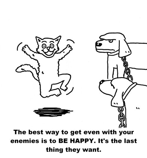 The best way to get even with your enemies is to BE HAPPY. It's the last thing they want.