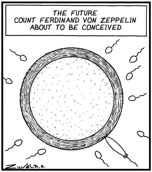 The future Count Ferdinand Von Zeppelin about to be conceived.
