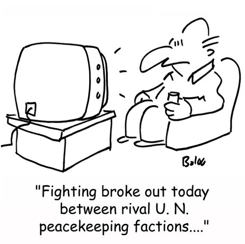 'Fighting broke out today between rival U. N. peacekeeping factions....'
