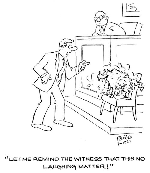 'Let me remind the witness that this is no laughing matter!'