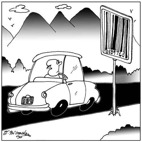 Barcode road signs.