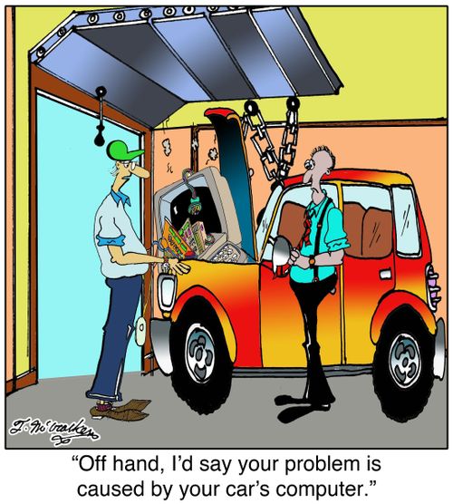 'Off hand, I'd say your problem is caused by your car's computer.'