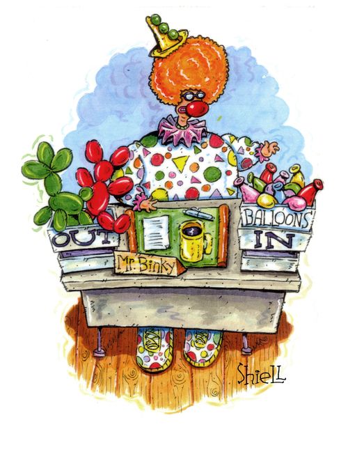 Clown's In and Out Trays.