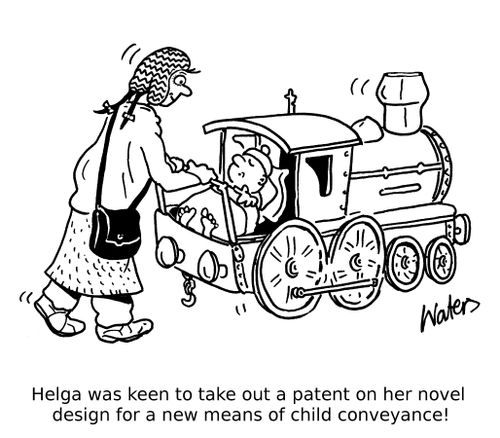Helga was keen to take out a patent on her novel design for a new means of child conveyance!